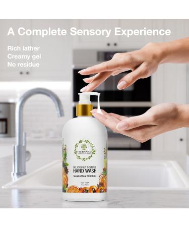 Aromatherapy Luxury Liquid Hand Soap - Vegan & Moisturizing with Aloe Vera - Manhattan Bourbon Scent - 16 Oz for Bathrooms & Kitchen - Buy Online on GoSupps.com