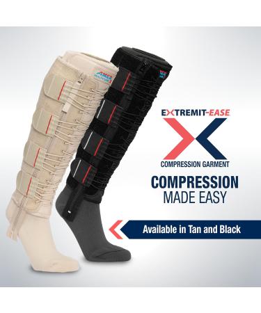 Extremite Tease Compression Bandage for Lower Legs | 30-50 mmHg Size M | Ideal for Lymphedema Venous Insufficiency & Post-Op Edema - Black - Buy Online on GoSupps.com