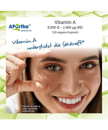 Aportha Vitamin A 8 000 IE - 120 Vegan Capsules | High Dose Allergen-Free & Gluten-Free Supplements - Buy Online on GoSupps.com