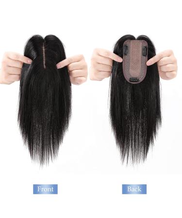 25cm Clip-In Real Hair Extensions & Topper - Natural Black 1B# - 130% Density Toupee for Women - Buy Online on GoSupps.com