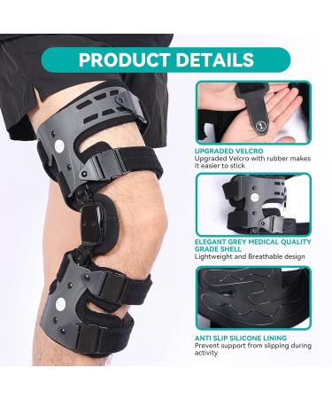 OA Unloader Knee Brace for Osteoarthritis & Joint Pain Relief - Adjustable Support for Arthritis Cartilage Repair & Lateral Degeneration (Gray/Left - Buy Online on GoSupps.com
