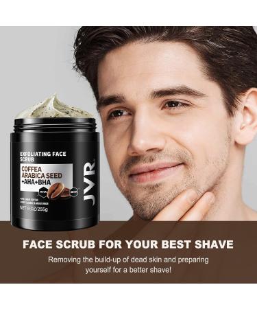 Face Scrub for Men 9 oz and JVR Caffeine Eye Cream and Under Eye Roller Facial Scrub for Deep Exfoliating for Fine Lines - Buy Online on GoSupps.com
