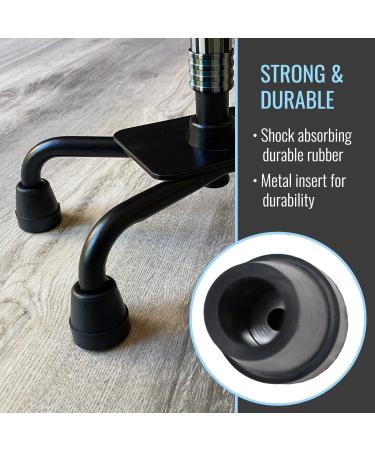 Durable Replacement Quad Cane Tips - Extra Stability, No-Slip Grip - 1/2 Inch (Pack of 4) - Buy Online on GoSupps.com
