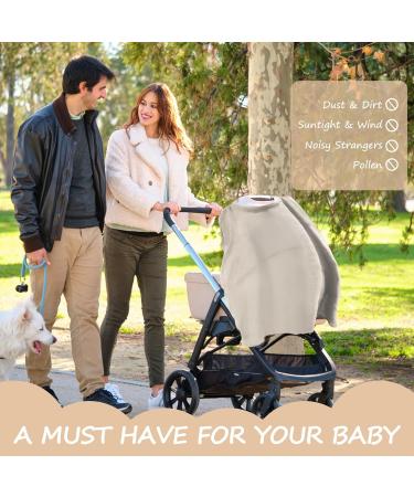 Cotton Breastfeeding Coverall with Towel - Beige | Soft & Breathable Nursing Cover for Moms | Multi-Use Stroller & Outdoor Cover - Buy Online on GoSupps.com