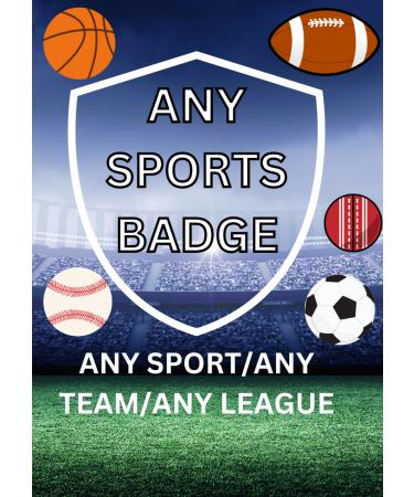 5" Edible SPORTS/FOOTBALL badge cake Toppers Cake decorations uncut ANY TEAM/ANY SPORT (wafer card)