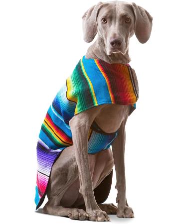 Handmade Blue Small Dog Poncho from Authentic Mexican Blanket by Baja Ponchos - Buy Online on GoSupps.com
