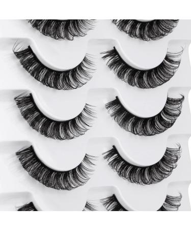 JIMIRE Fluffy Curly Faux Mink False Eyelashes - Cat Eye Russian Look - 7 Pairs Pack - Buy Online on GoSupps.com