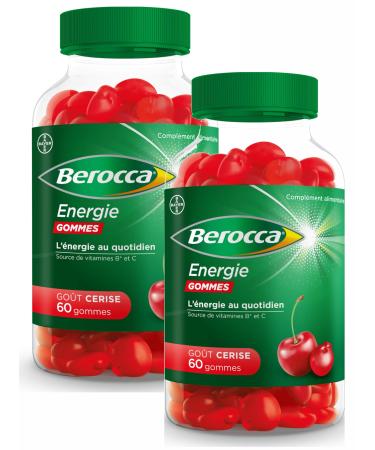 Berocca Energie Gommes – Everyday energy in fruity flavored erasers - Pack of 2 boxes of 60 erasers