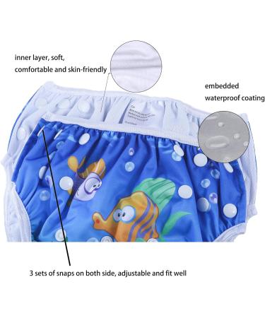 Reusable Codkkre Swimming Diapers for Girls 3 Adjustable Pieces (0-3 Years) Cute Penguin Whale & Fish Designs - Buy Online on GoSupps.com
