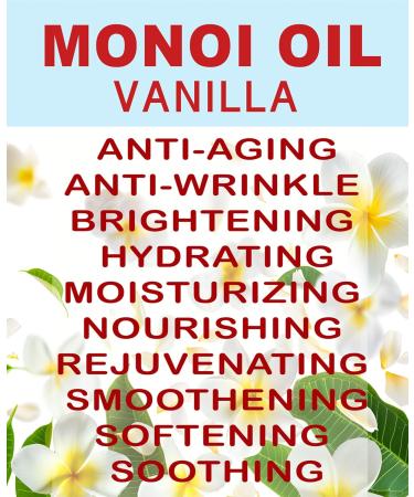 Botanical Beauty MONOI OIL VANILLA - Tiare flowers in Coconut Oil and Vanilla Bean Oil 100% Natural 4 Fl.oz - 120 ml Pure for FACE SKIN BODY HAIR NAILS - Buy Online on GoSupps.com
