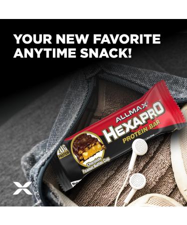 ALLMAX HEXAPRO PROTEIN BAR - Pack of 12 - Chocolate Peanut Butter Cup - 1.9 Oz. - Buy Online on GoSupps.com