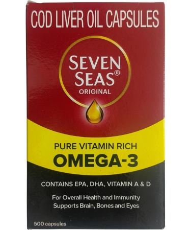 Seven Seas Cod Liver Fish Oil 500 Capsules - Premium Quality Omega-3 Supplement - Buy Online on GoSupps.com