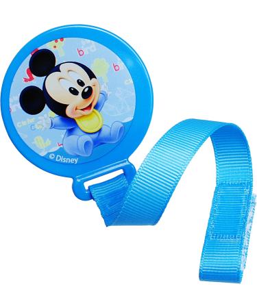Disney Mickey Mouse Pacifier Chain & Holder - BPA Free Clip with Fabric Band - Blue Toy Holder - Buy Online on GoSupps.com