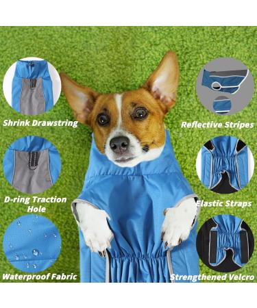 Waterproof Plus Po Raincoat for Small Dogs - Hooded Dog Raincoat in Blue XXXL Size - Buy Online on GoSupps.com