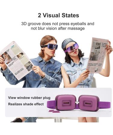 Master Massage E10 Eye Massager - Heat & Vibration for Migraine Relief Dark Circles & Puffiness - Lightweight & Stylish - Improve Eye Circulation - Gradient Purple - Buy Online on GoSupps.com