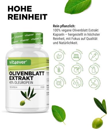 Premium Olive Sheet Extract 180 Capsules - 650mg Each 40% Oleuropein - Vegan High-Dosed Lab Tested Purity - Buy Online on GoSupps.com