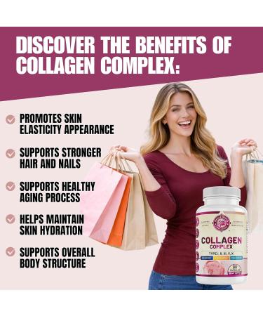 WHOLE WORLD WELLNESS Collagen Complex Supplement | Supports Skin Hair & Nails, Energy & Memory | Non-GMO, Gluten Free, Dairy Free | 90 Capsules | Made in The USA. - Buy Online on GoSupps.com