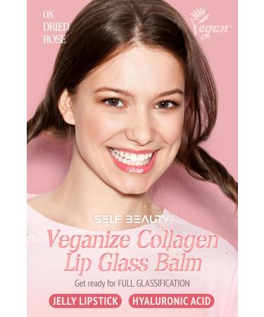 Vegan Collagen Lip Glass Balm - Hydrating Moisturizing Lip Care in 9 Colors | No Animal Testing | 0.06 oz (#8 Dried Rose - Buy Online on GoSupps.com