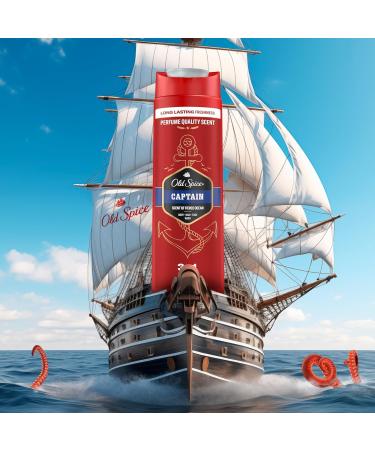 Old Spice Captain 3-in-1 Shower Gel & Shampoo for Men 400ml | Long-Lasting Freshness with Lemon Sandalwood & Sea Air | Body Hair & Facial Cleansing - Buy Online on GoSupps.com