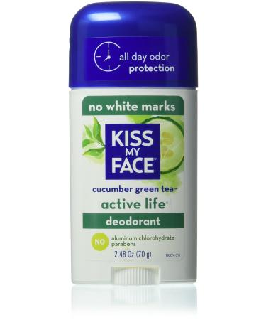 Kiss My Face Active Life Deodorant Cucumber Green Tea 2.48 oz (Pack of 6)