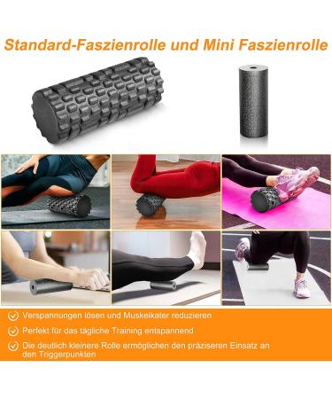 Fascia Roll Set - 3D Textured Massage Roller & Ball for Back Legs & Feet - Enhance Recovery & Flexibility - Buy Online on GoSupps.com