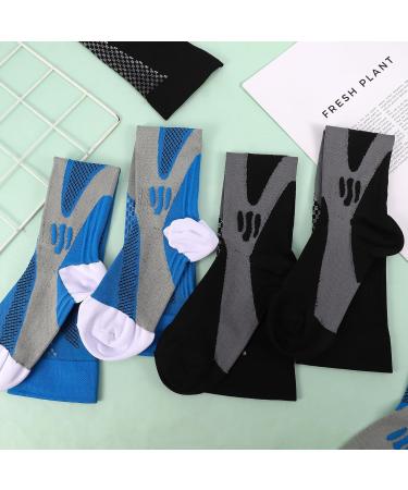 Compression Stockings for Men & Women - 20-30 mmHg for Varicose Veins - Support for Sports Travel & Pregnancy - 4 Pairs in Black/Blue (Size 40-46) - Buy Online on GoSupps.com