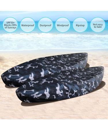 GYMTOP 7.8-18.2ft Waterproof Kayak Canoe Cover - Ocean Camo(420D Thickened) | UV Protection Sunblock Shield, Outdoor Storage Dust Boat Cover for 10.8-12.2ft Kayak - Buy Online on GoSupps.com