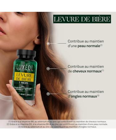 LUX OL - Brewer's Yeast - Food Supplement - Hair Skin & Nails - Health - Zinc Vitamin B3 B8 Selenium - Made in France - 1 Month Program - 90 Capsules - Buy Online on GoSupps.com