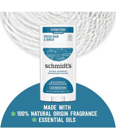 Schmidt's 100% Natural Deodorant Stick Fresh Rain & Birch 2 Count - 24-Hour Odor Protection - 2.65 oz (Pack of 2) - Buy Online on GoSupps.com