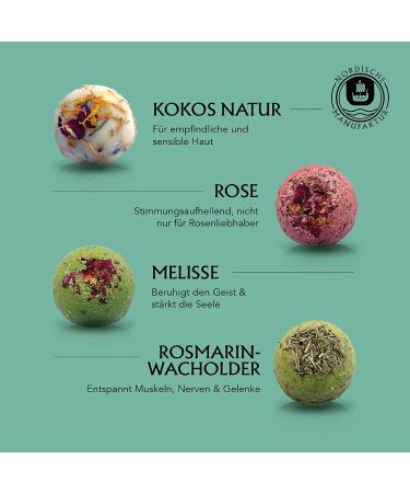 Buy 4 Premium Handmade Bathing Bombs Gift Set - Perfect for Women & Children - Made in Germany - Ideal as Gift or Advent Calendar - Bath Balls & Additives - Buy Online on GoSupps.com