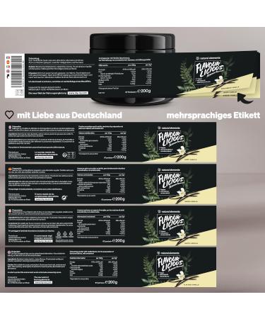 Flavourlicious Vanilla Powder - 200g 6kcal/Portion Vegan Natural Sweetness from Stevia Made in Germany - No Sucralose Lab-Tested - Buy Online on GoSupps.com