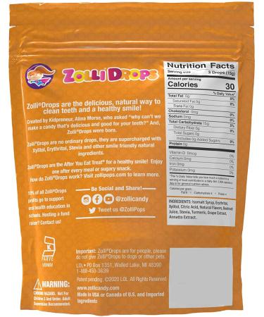 Zollipops Zolli Drops - Clean Teeth Drops in Fruit Flavors | 15+ Drops | 1.6 oz - Buy Online on GoSupps.com