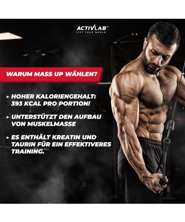 Activlab MASS UP 3kg Weight Gain Protein Powder High Calorie Whey Protein Creatine and Taurine Vanilla Builds Muscle Mass and Strength Massive Mass Gain - Buy Online on GoSupps.com