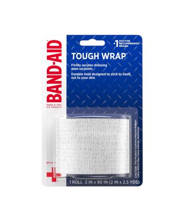 Band-Aid Brand of First Aid Products Tough Wrap Self-Adhesive Bandage Wrap  Elastic & Water-Resistant for Minor Wound Care & Dressing  Flexible Fabric  Lightweight  Durable  2 in by 2.5 yd - Buy Online on GoSupps.com