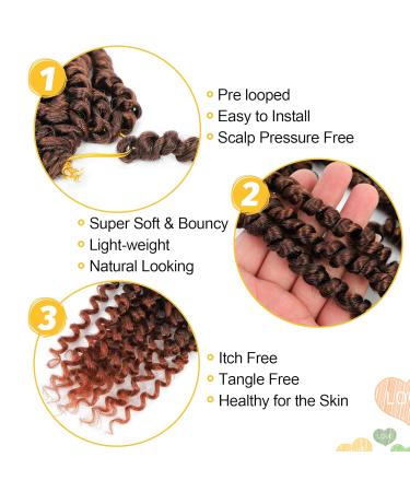 10 Inch Pre-Looped Passion Twist Hair Extensions for Black Women - 8 Packs of Pre-Twisted Curly Crochet Hair - Short Crochet Passion Twist Hairstyle - Color T350 - Buy Online on GoSupps.com