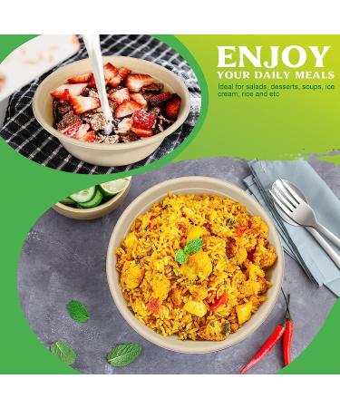 greensight Disposable Paper Bowls 32oz Heavy Duty 100 Pack Eco-friendly Compostable Bowls Party Serving Bowls For Salad Ice Cream Dessert And Hot Soup Biodegradable Bowls Made Of Sugarcane Nature - Buy Online on GoSupps.com