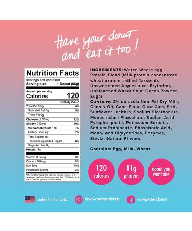 Wow! Protein Donuts - High Protein, Low Carb, Low Calorie & Low Sugar Snack (Chocolate, Pack of 4) - Buy Online on GoSupps.com