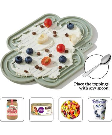 Ohmo Slip Mat for Dogs & Cats - Leak-Proof Puppy Mat 2-Piece Cactus Design Food-Grade Silicone for Pet Anxiety Relief - Light Green & Ash - Buy Online on GoSupps.com