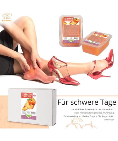 Kosmetex Peach Paraffin Bath for Hands & Feet - 2x 500ml Heating Wax Treatment - Paraffin Wax Spa - Ideal for Home Wax Warmers - Buy Online on GoSupps.com