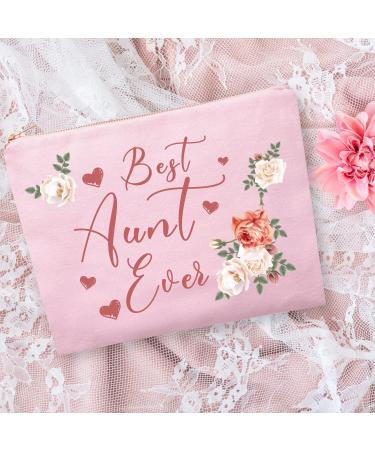 Best Aunt Ever Gifts - Niece's Birthday Surprise | Aunt Cosmetic Bag & Compact Mirror - Buy Online on GoSupps.com