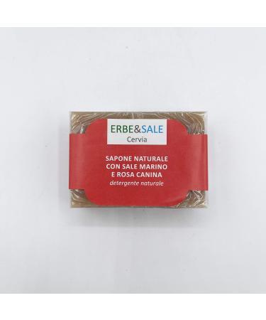amarcord Erbe&Sale de Cervia Natural Soap with Sea Salt and Natural Cleansing Dog Rose 100 g Made in Italy