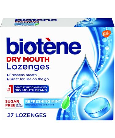 Biotene, Dry Mouth Lozenges, Refreshing Mint, 27 Count 27 Count (Pack of 2)