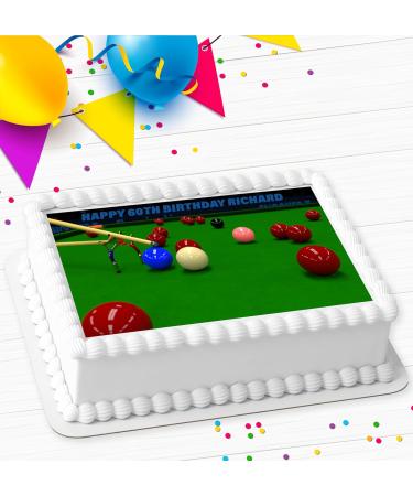 SNOOKER PERSONALISED ICING EDIBLE COSTCO CAKE TOPPER R2-4137 - Buy Online on GoSupps.com