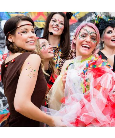 9 Sheets Self-Adhesive Eye Body Face Gems - Rhinestone Stickers for Festival Makeup & Nail Art | Rainbow Crystal Jewels - Buy Online on GoSupps.com