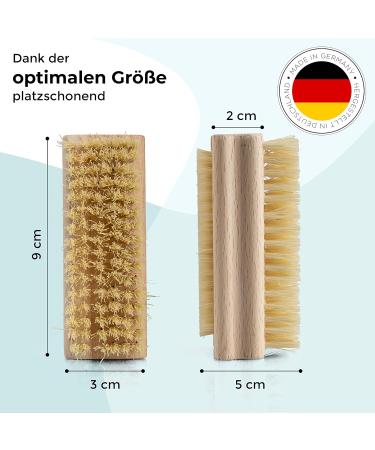 4 Set Nail Brush - Skin-Friendly Beech Wood Brushes for Manicure & Pedicure - Made in Germany - Buy Online on GoSupps.com