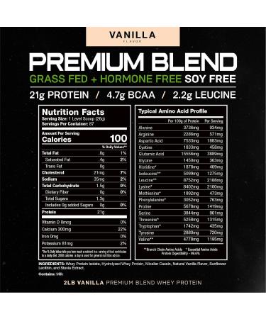 Muscle Feast Premium Grass-Fed Whey Protein Powder - Natural Vanilla | 5lb Hormone-Free eCommerce Worldwide Shipping - Buy Online on GoSupps.com