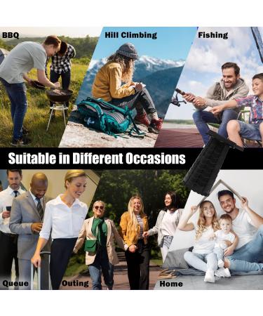 Portable Folding Stool for Adults - Lightweight Telescopic Seat, 500 LB Capacity - Ideal for Camping, Fishing, BBQ - Indoor/Outdoor Use - Black - Buy Online on GoSupps.com