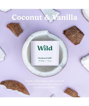 Wild - Natural Refillable Deodorant - Coconut & Vanilla Refill Trio Pack - Vegan & Eco-Friendly - Aluminium Free - Long Lasting Protection - 100% Natural Ingredients - 3 Pack of 40g Refills Coconut & Vanilla 40 g (Pack of 3) - Buy Online on GoSupps.com