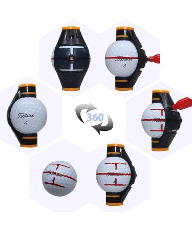 360 Degree Rotation Ball Liner Alignment Tool Kit - Golf Accessories with Triple 3 Line Golf Ball Marker, 2 Pens, and Hat Clip - Buy Online on GoSupps.com