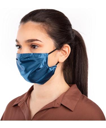 HABAC STUDIO Pack of 5 Satin Silk Face Masks Reusable Cover Bandana Balaclavas Face Masks Washable UK Black Face Mask with Nose Wire Pleated Face Mask for Women Men Adjustable. Blues - Buy Online on GoSupps.com